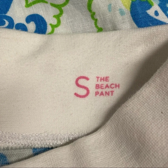 Lilly Pulitzer The Beach Pant Resort White Crystal Coast Blue Green Linen - Picture 11 of 13